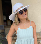 Beachy White Seashell & Braided Band Sun Hat