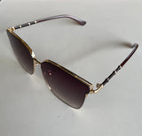 Luxe Brown Frame Square Sunglasses