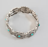 Western Silver & Turquoise Concho Stretch Bracelet