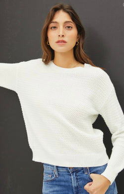 Ivory Knit Boyfriend Fit Sweater