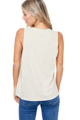 Nashville Music City Tour Graphic Off White Relaxed Fit Mineral Washed Tank