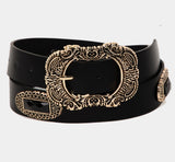 Black & Vintage Gold Design w/Rhinestones Belt