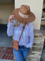 Ivory & Gold Triangle Pattern Blouse w/Front Tassel Tie by Lovestitch