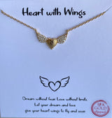 Heart With Wings 18K Gold Dipped Necklace