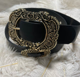 Black & Vintage Gold Design w/Rhinestones Belt