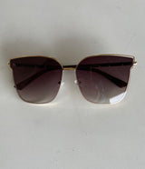 Luxe Brown Frame Square Sunglasses