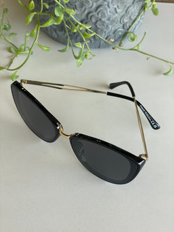 French Designer Collection Black Cat Eye Sunglasses