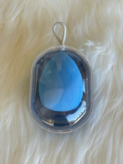 Blue Powder Puff Makeup Sponge In Portable Ornament Case