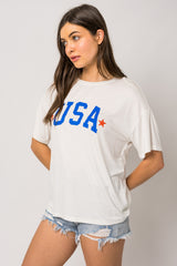 USA Short Sleeve White Graphic Tee