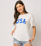 USA Short Sleeve White Graphic Tee