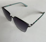 Luxe Teal Frame Square Sunglasses