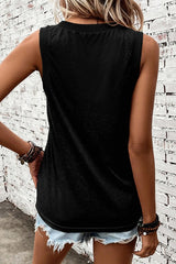 Jet Black V-Neck Relax Fit Tank Top