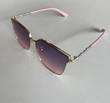 Luxe Pink Frame Square Sunglasses