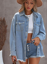 Denim Wash Button Down Shacket