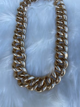 Glitter Gold Chunky Chain Link Necklace