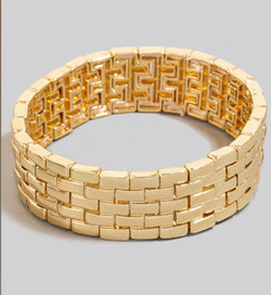 Metallic Gold Watch Band Stretch Bracelet