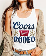 Coors Banquet Rodeo White Racerback Graphic Tank