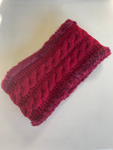 Red Fur & Cable Knit Thick Winter Headband