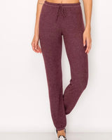 Burgundy Super Soft Loungewear Joggers w/Elastic Tie Waist