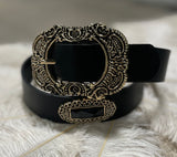 Black & Vintage Gold Design w/Rhinestones Belt