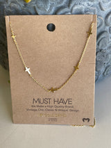 18K Gold Dipped Sideway Crosses on Chain Necklace