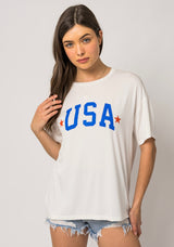 USA Short Sleeve White Graphic Tee