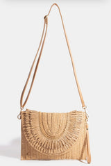 Natural Design Straw Clutch/Purse w/Wristlet and Strap