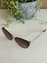 French Designer Collection Brown Cat Eye Sunglasses