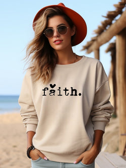 Faith & Heart Natural Cozy Graphic Sweatshirt