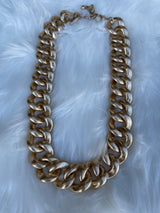 Glitter Gold Chunky Chain Link Necklace