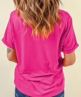 XOXO Glitter Hearts Rose Pink Graphic Tee