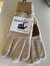 Beige CC Brand Smart Tips Touchscreen Gloves