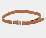 Brown Jean Belt w/Matte Silver Buckle