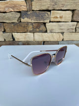 Giselle Gold Metal & White Frame Sunglasses