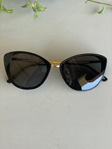 French Designer Collection Black Cat Eye Sunglasses