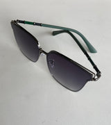 Luxe Teal Frame Square Sunglasses