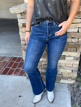 Judy Blue Dark Denim High Rise Tummy Control Bootcut Jeans w/ Embroidered Back Pockets