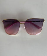 Luxe Pink Frame Square Sunglasses