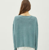 Jade Heathered V-Neck Sweater Top