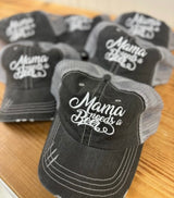 Mama Needs A Beer Embroidered Gray Trucker Hat W/Adjustable Velcro Fit