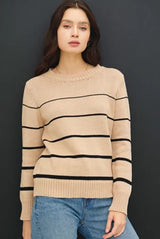 Mocha & Black Stripe Cozy Sweater