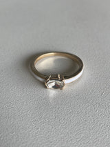 Gold & White Band w/Oval Stone Ring