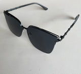 Luxe Black Frame Square Sunglasses