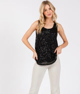 Glamour Black Sequins Tank Top