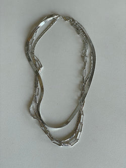 Silver Layered Chain Necklace