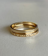 Gold Band Rings Set of 2 - Size 5