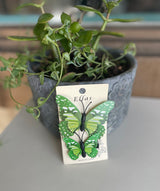 Green Butterfly Set of 2 Hair Clips