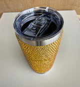 Gold Glitter Insulated Travel Coffee Cup w/Lid